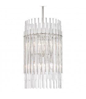 Wallis 8 Light Pendant Polished Nickel Glass