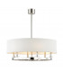 Durham 6 Light Pendant Polished Nickel Linen