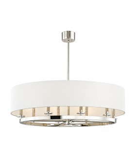Durham 8 Light Island Light Polished Nickel Linen