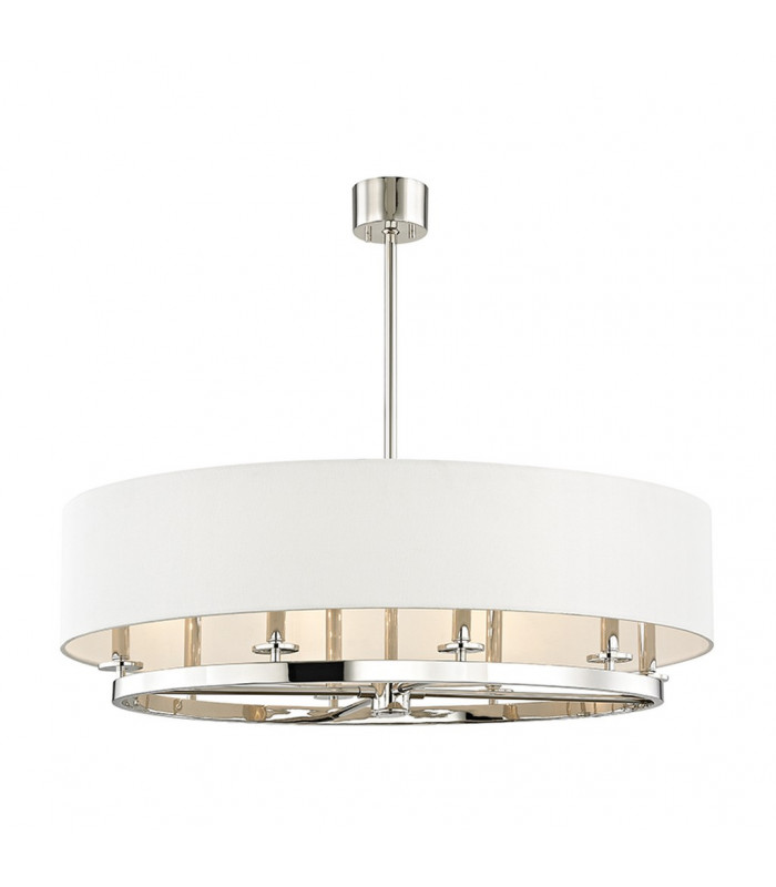 Durham 8 Light Island Light Polished Nickel Linen