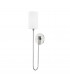 Harlem 1 Light Wall Sconce Polished Nickel Linen 2500K