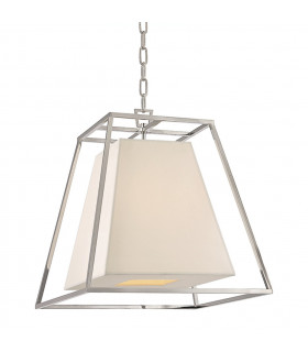 Kyle 4 Light Pendant Brass Faux Silk