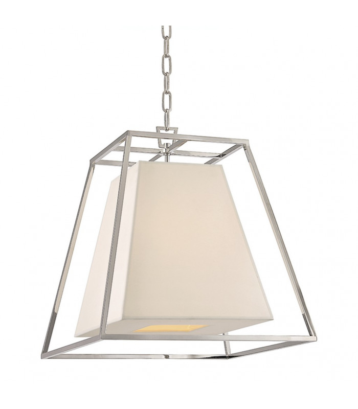 Kyle 4 Light Pendant Brass Faux Silk