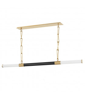 Huntington Led Island Light Aged Brass Extruded Jade