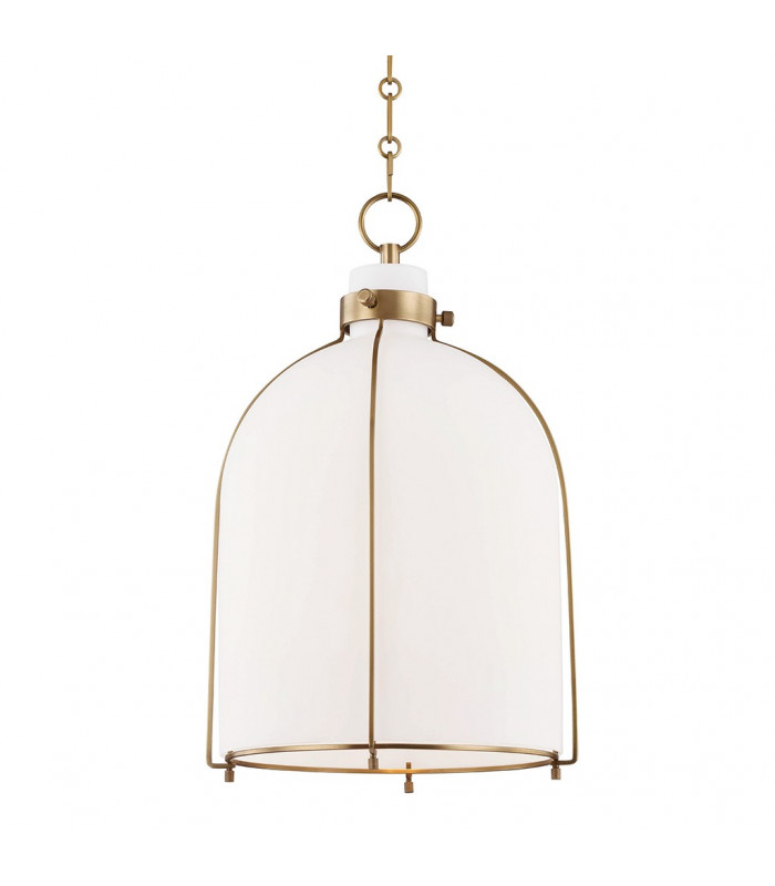 Eldridge 1 Light B Pendant Brass Glass