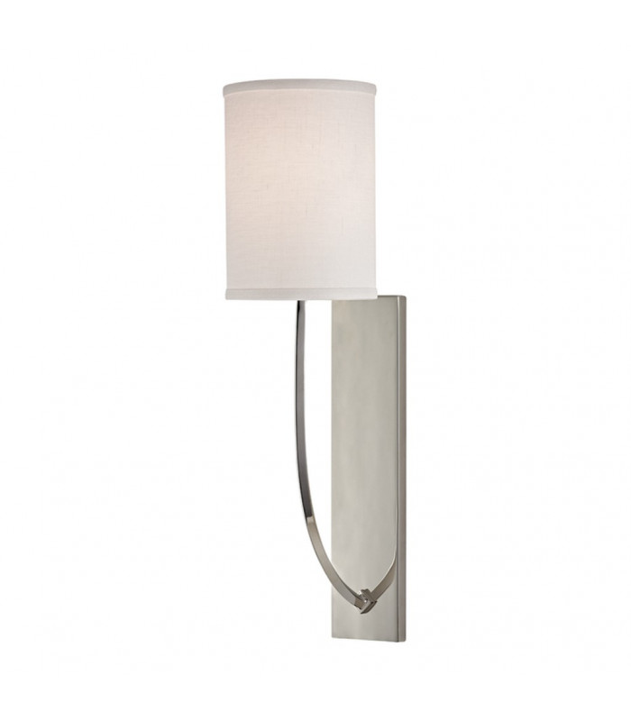 Colton 1 Light Wall Sconce Polished Nickel Linen