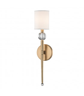 Rockland 1 Light Wall Sconce Brass Faux Silk