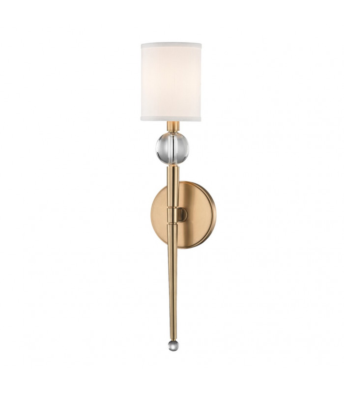 Rockland 1 Light Wall Sconce Brass Faux Silk