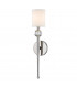 Rockland 1 Light Wall Sconce Polished Nickel Faux Silk