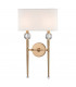 Rockland 2 Light Wall Sconce Brass Faux Silk