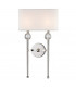 Rockland 2 Light Wall Sconce Polished Nickel Faux Silk