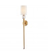 Rockland 1 Light Wall Sconce Brass Faux Silk