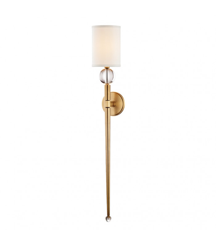 Rockland 1 Light Wall Sconce Brass Faux Silk