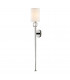Rockland 1 Light Wall Sconce Polished Nickel Faux Silk