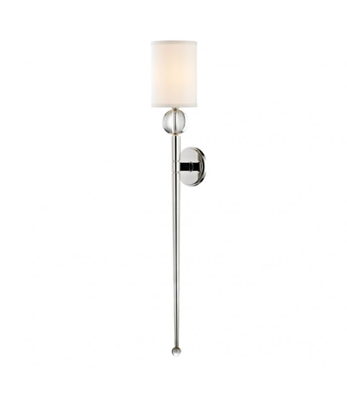 Rockland 1 Light Wall Sconce Polished Nickel Faux Silk