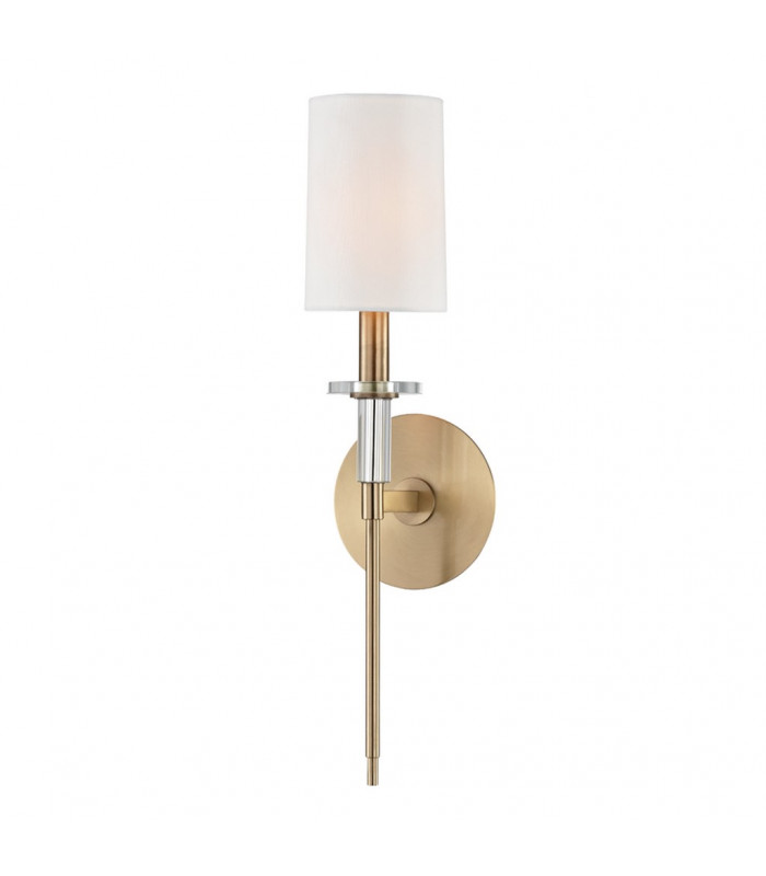 Amherst 1 Light Wall Sconce Brass Faux Silk