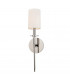 Amherst 1 Light Wall Sconce Polished Nickel Faux Silk