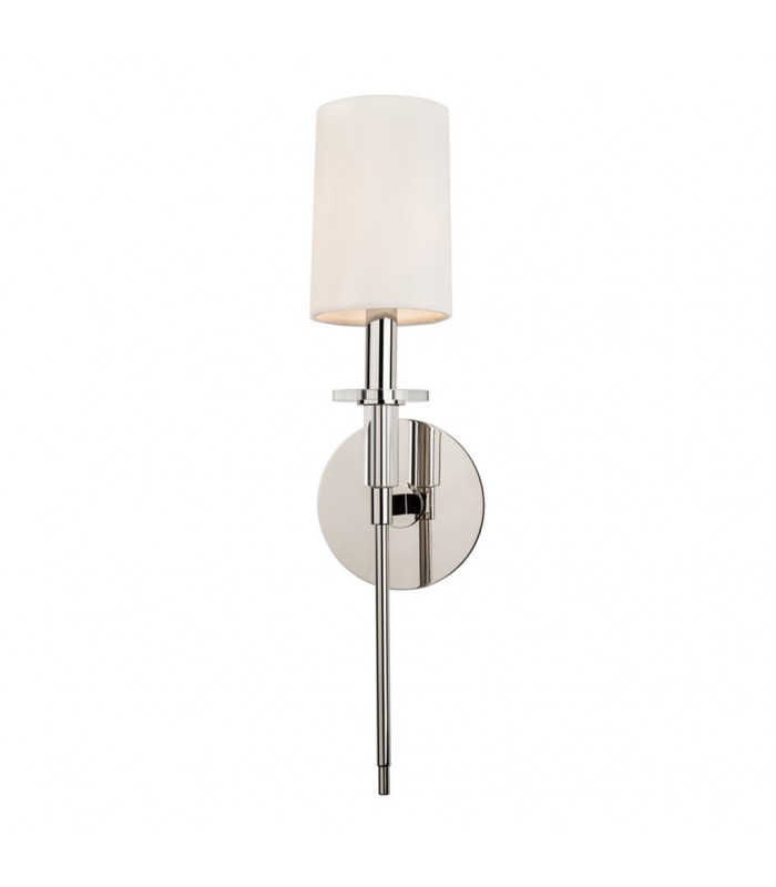 Amherst 1 Light Wall Sconce Polished Nickel Faux Silk