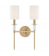 Amherst 2 Light Wall Sconce Brass Faux Silk