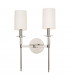 Amherst 2 Light Wall Sconce Polished Nickel Faux Silk