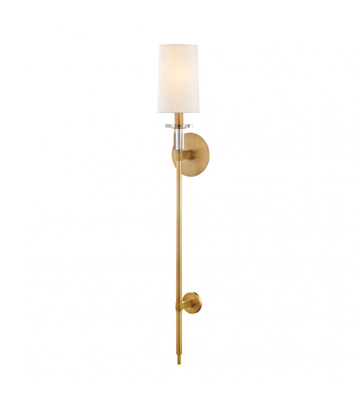 Amherst 1 Light Wall Sconce Brass Faux Silk