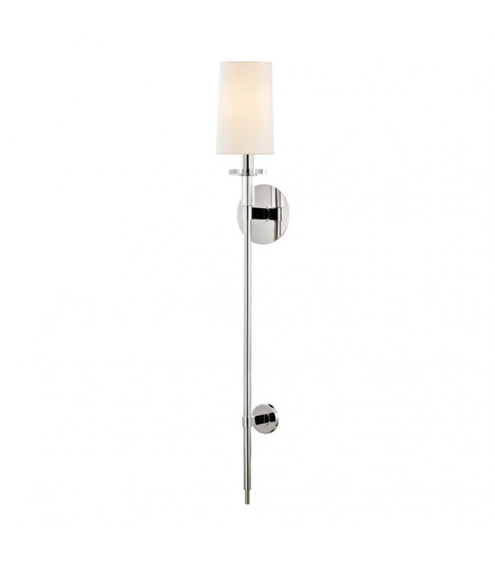Amherst 1 Light Wall Sconce Polished Nickel Faux Silk