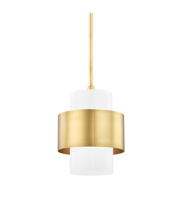 Corinth 1 Light Small Pendant Brass Glass