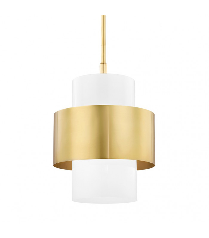 Corinth 1 Light Large Pendant Brass Glass