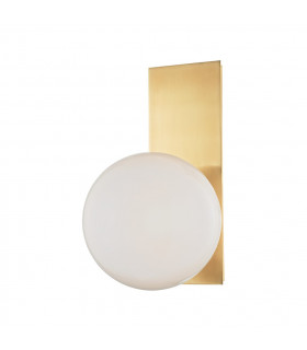 Hinsdale 1 Light Wall Sconce Brass Glass