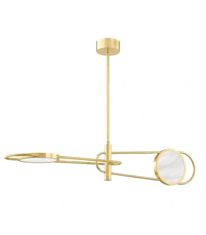 Jervis 2 Light Pendant Brass Alabaster