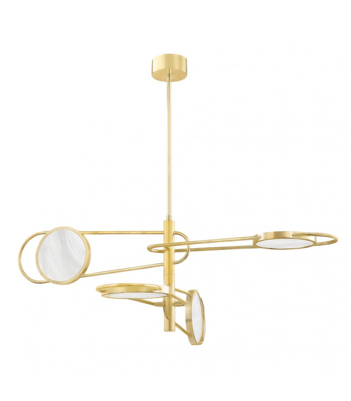 Jervis 4 Light Pendant Brass Alabaster