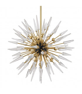 Sparta 12 Light Chandelier Brass Glass