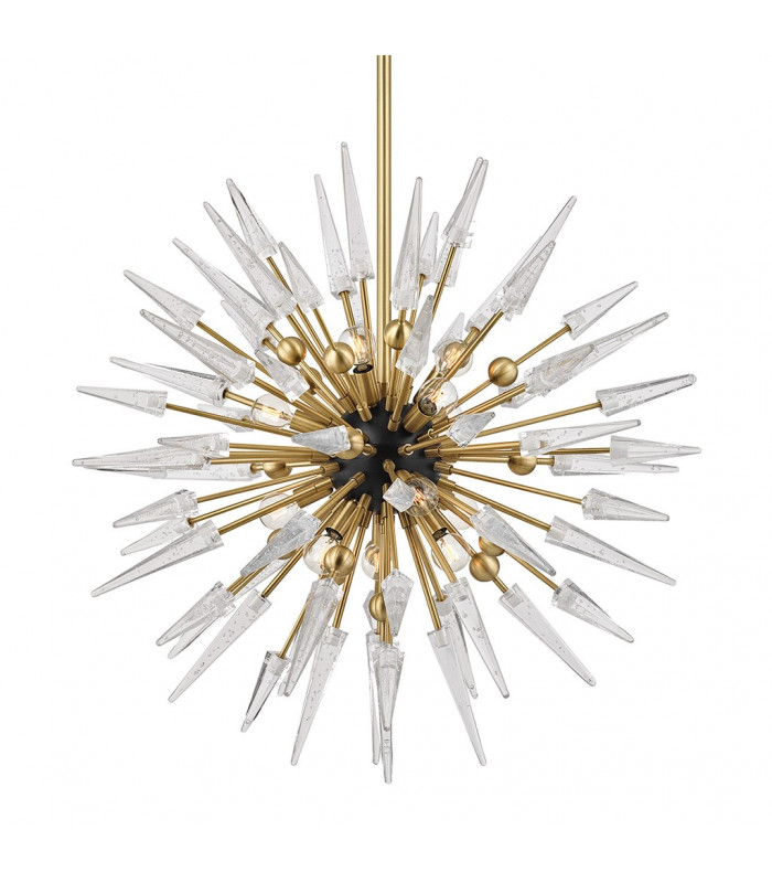 Sparta 12 Light Chandelier Brass Glass