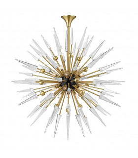 Sparta 18 Light Chandelier Brass Glass