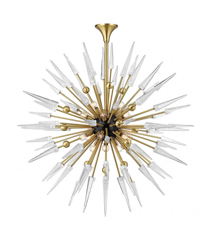 Sparta 18 Light Chandelier Brass Glass