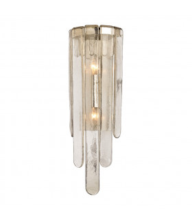 Fenwater 2 Light Wall Sconce Polished Nickel Glass