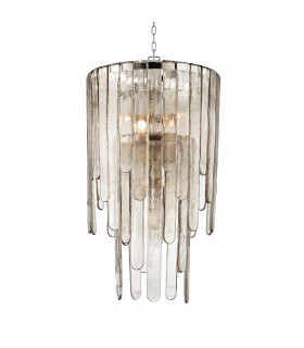 Fenwater 9 Light Pendant Polished Nickel Glass