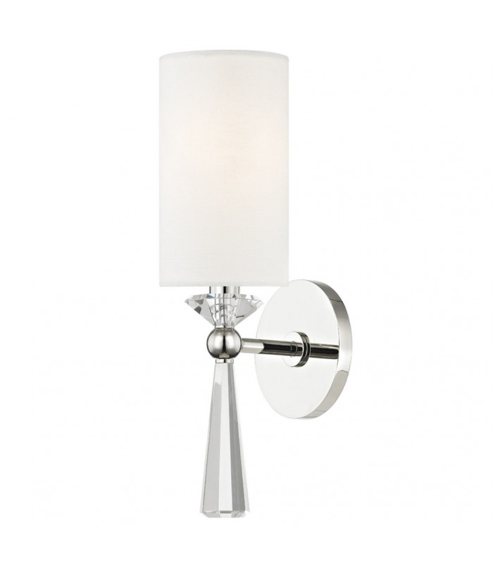 Birch 1 Light Wall Sconce Polished Nickel Linen