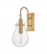 Ivy 1 Light Wall Sconce Brass Glass