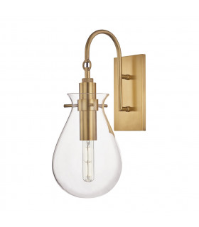 Ivy 1 Light Wall Sconce Brass Glass