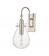 Ivy 1 Light Wall Sconce Polished Nickel Glass