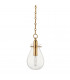 Ivy 1 Light Small Pendant Brass Glass
