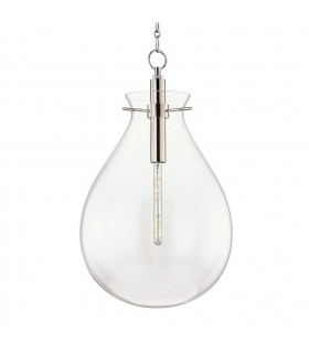 Ivy 1 Light Large Pendant Polished Nickel Glass