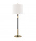 Bowery 1 Light Table Lamp Aged Brass Linen
