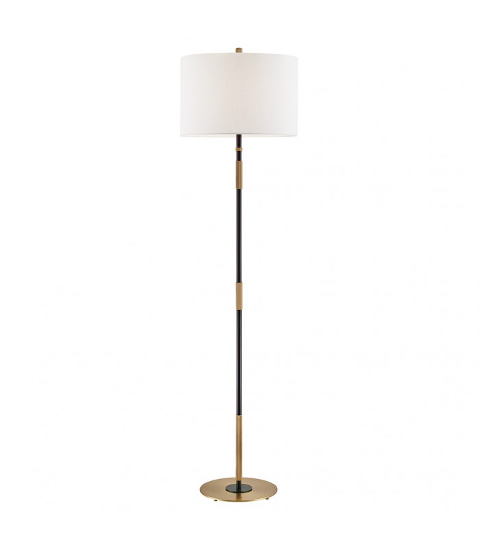 Bowery 1 Light Floor Lamp Aged Brass