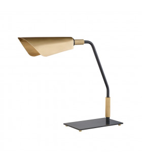 Bowery 1 Light Table Lamp W/ Metal Shade Aged Brass Metal