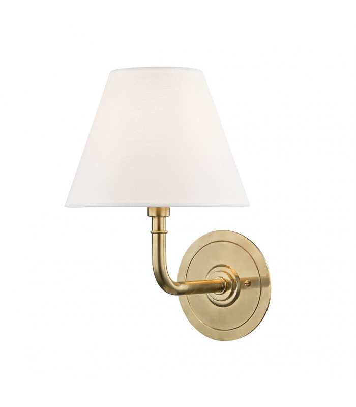 Signature No.1 1 Light Wall Sconce Brass Linen