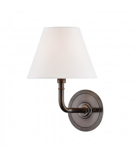 Signature No.1 1 Light Wall Sconce Distressed Bronze Linen
