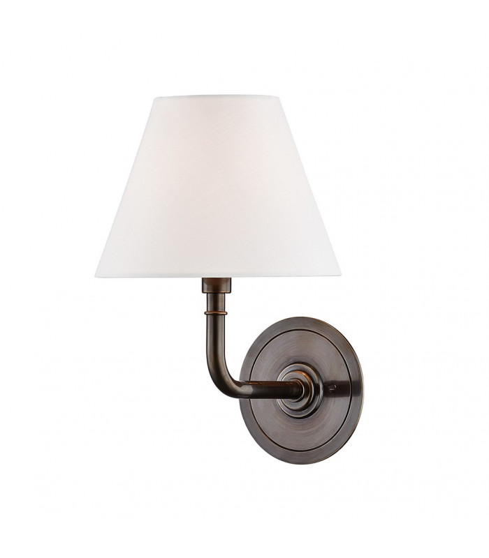 Signature No.1 1 Light Wall Sconce Distressed Bronze Linen