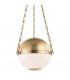 Sphere No.2 2 Light Small Pendant Brass Glass